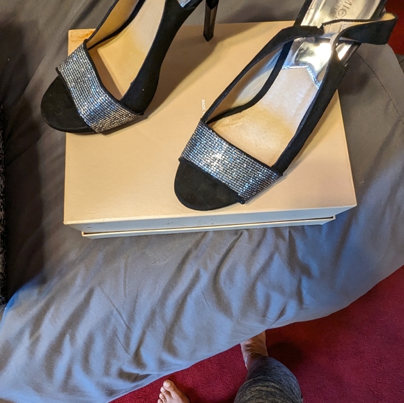 MICHAEL KORS LADIES SLINGBACK RHINESTONE HEELS - Picture 6 of 7